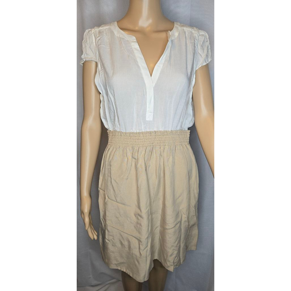 Zara | Dress | Women | Two Toned | Beige and White | Size Large